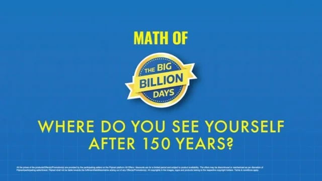 Team Flipkart: We need a quirky reminder to highlight savings on Big Billion Days

Us: P(Y−X=m|Y+X) = k^ P(Y−X=m,X=k|Y-X) 

Check out our latest drop -
The Math of Big Billion Days where we tell people that by shopping on BBD, they can even own an 85-BHK home or even a planet or two.

Credits:
Creative: Rahul Mathew, Sourabh Dubey, Fatema Morbiwala, Yugant Gosavi, Rakesh Sakpal, Pooja Lad
Business: Monideepa Nandi, Shweta Goyal
Director: Chalees Chor
Production house: SUPRVLLN films

#FilpkartBigBillionDays #BBD #NewWork #MathOfBBD