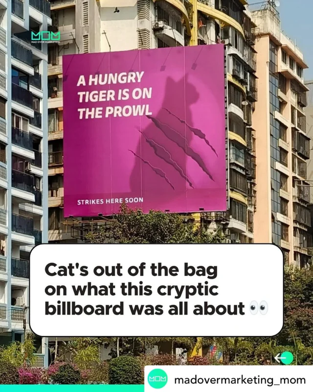 Whiskas got people talking with a series of intriguing billboards in Mumbai. The OOH was a part of their bigger campaign, making a case for a complete and balanced nutrition for cats to pet parents. Here’s a look!

Post Courtesy: @madovermarketing_mom 

@whiskasindia 

#Collab #Whiskas #ForTheTigerInYourCat #Cats #PetParents