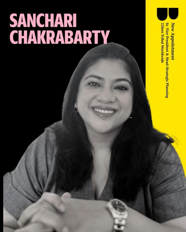A pop-culture enthusiast, a story collector, and a strategic powerhouse! We’re welcoming Sanchari Chakrabarty back to 22feet Tribal WW as our new Head of Strategy. Let’s make some magic! ✨

#WeAreDDB #TheEmotionalAdvantageAgency #DoesItMoveYou #LeadershipUpdate #22feetFamily #WelcomeToDDB #NewJoinee