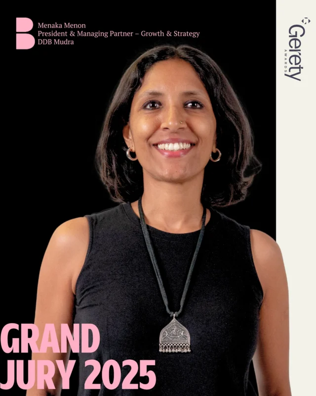 Menaka Menon joins the Grand jury at The Gerety Awards 2025! This prestigious award, inspired by Frances Gerety’s iconic “A diamond is forever,” recognizes truly outstanding and globally resonant advertising.

#GeretyAwards #GrandJury #WeAreDDB #TheEmotionalAdvantageAgency #DoesItMoveYou