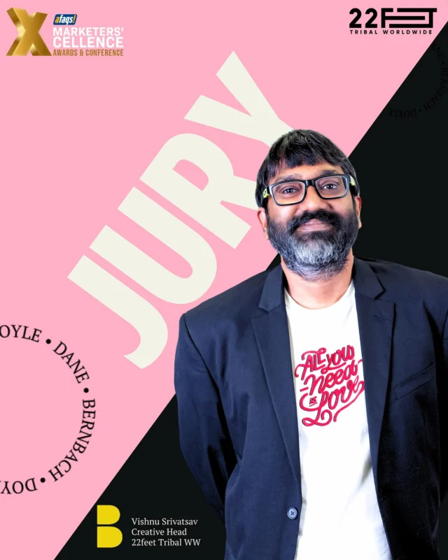 Vishnu Srivatsav is on the jury for @afaqsdotcom Marketers’ Excellence Awards 2025. 

Known for his sharp creative vision and marketing insight, Vishnu adds power to a platform that celebrates the most innovative, strategic, and impactful brand campaigns in India.

Get ready for a night where creativity takes center stage.

#Jury #Afaqs #Creativity #TheEmotionalAdvantageAgency #DoesItMoveYou #WeAreDDB #22feetTribalWorldwide